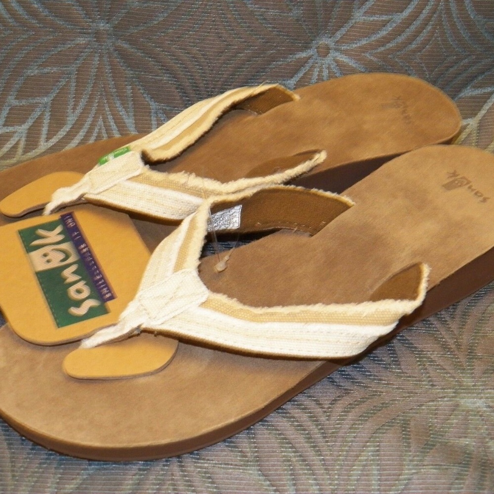 SANUK Fraidy Wedge Tan Sandal Womens New - Picture 4 of 6